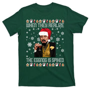 When They Realize The Eggnog Is Spiked Funny Christmas T-Shirt