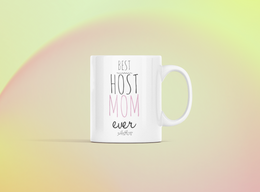 Best Host Mom Ever Mug - Unique Ceramic Novelty Holiday Christmas Hanukkah Gift Coffee Mug