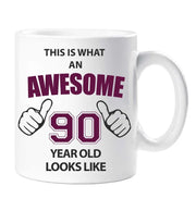 90th Birthday Mug This Is What An Awesome 90 Year Old Looks Like Mug Ceramic Gift Idea Cup