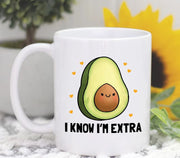 Avocado Mug Vegetarian Gift I Know I39m Extra Gift  Funny Vegan Mug Funny Coffee Mug  Avocado Good Kind Of Fat Avocado Gift Vegan Gifts