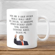 Baseball Pitcher Mug Baseball Player Gift Funny Pitcher Gift for Men Trump mug Baseball Pitcher Coffee Cup Baseball Player Gag Gift for Him