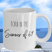 Born in the Summer of 69 mug Minimalist Summer mug Summer coffee mugBirthday gift summer gift Rae Dunn inspired mugsummer decorSummer