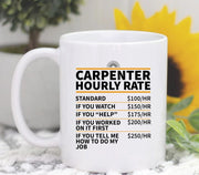 Carpenter Mug Carpenter Gift Carpenter Coffee Mug Gifts For Carpenters Carpenter Hourly Rate Carpenter Birthday Gift Gifts For Dad