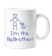 Cat I'm The Big Brother Mug White With Blue Text Childrens Gift New Born Gift Present Pet