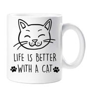 Cat Mug Life Is Better With A Cat Birthday Christmas Pet Present