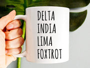 DILF Mug New Dad Gift Est 2023 Delta India Lima Foxtrot First Fathers Day Mug New Dad Mug Military Gifts Husband Mug Gift For Him