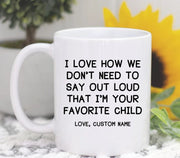 Dad Coffee Mug Favorite Child Personalized Mug Personalized Gift Father39s Day Gift Dad Mug Dad Gift Custom Dad Mug Funny Mug