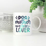 Dog Mother Wine Lover with Green Galaxy font Mugs