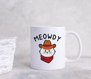 Funny Cat Mug Meowdy Mug Cat Gifts Cat Lover Gift Cat Mom Gift Cat Coffee Mug Cat Coffee Cup Cat Rescue Gifts Cowboy Gifts