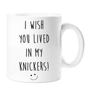 Funny Mug I Wish You Lived In My Knickers Funny Novelty Cup Boyfriend Girlfriend Valentines Funny Gift Ceramic
