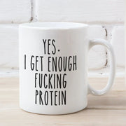 Funny Vegan Mug Funny Vegan Gift Travel Mug Vegan Gift For Vegan Birthday Vegan Gift Gift for Vegetarian Yes I Get Enough Protein Mug