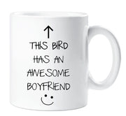Girlfriend Mug This Bird Has An Awesome Boyfriend Ceramic Novelty Present Gift Valentines Day Cup Present