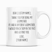 Godmother Gifts Personalized Custom Name Mug Gifts for Godmother Funny Godmother Gift Idea Mothers Day Birthday Christmas Best Godmother Mug
