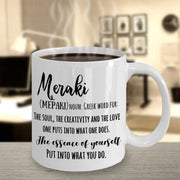 Greek Mug  Meraki Definition Greek Word gift for Greeks Pappou Yiayia Dad Mom Friend gift for Passionate people about what they do Greek