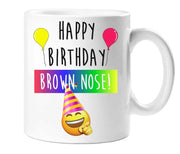 Happy Birthday Brown Nose Mug Ceramic Novelty Present Gift Cup Present