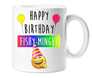 Happy Birthday Fishy Minge Mug Ceramic Novelty Present Gift Cup Present