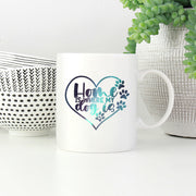 Home Is Where My Dog Is with Green Galaxy font Mugs