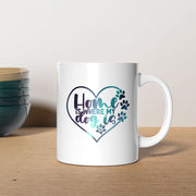 Home Is Where My Dog Is with Green Galaxy font Mugs