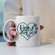 Home Is Where My Dog Is with star font Mugs