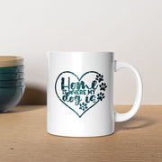 Home Is Where My Dog Is with star font Mugs