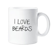I Love Beards Mug Ceramic Novelty Present Gift Funny Cup Valentines Present