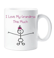 I Love My Grandma This Much Mug Girls Grandaughter Mothers Day Dad Gift Stick Person