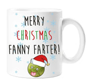 Merry Christmas Fanny Farter Mug Ceramic Novelty Present Gift Cup Present stocking filler