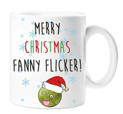 Merry Christmas Fanny Flicker Mug Ceramic Novelty Present Gift Cup Present stocking filler