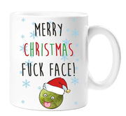 Merry Christmas Fuck Face Mug Ceramic Novelty Present Gift Cup Present stocking filler