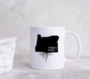 Oregon Mug Oregon Gift Oregon Map Oregon Coffee Mug OR Roots State Mug Oregon Roots Mug State of Oregon Oregon Art