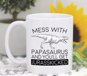 Papa Mug  Papasaurus Jurasskicked  Dad Gift  Dad Birthday  New Dad Mug  New Dad Gift  Papasaurus Rex Mug  Funny Mugs  Father39s Day