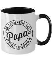 Papa The man the myth the legend mug Fathers Day gift Gift for dad coffee mug gift for father Funny dad mug circular design