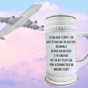 Pilot Gifts Pilot Beer Mug gift for retired Pilot Retired Gifts Pilot Beer Stein Personalized Airline Pilot Mugs flight attendant gifts