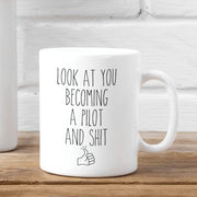 Pilot gift Gift for pilot Pilot mug Flight school graduate Becoming pilot Aviation school graduate Funny pilot mugs Coffee cup