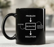 Recruiter Coffee Mug Recruiter Mug Recruiter Gift Problem Coffee Solution Gifts For Recruiters Sarcasm Recruiter Recruiter Black Mug