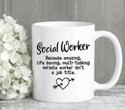 Social Worker Mug Amazing Life-Saving Miracle Worker Mug Social Worker Gift Gifts For Social Workers Social Worker Coffee Mug