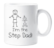 Step Dad I'm The Step Dad Mug Family Gift Cup Stick People Ceramic New Dad Baby Present