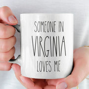 VIRGINIA mug Long Distance Gift for Boyfriend Miss You Gifts Girlfriend Coffee Cup Someone in Ohio Loves Me Thinking of You