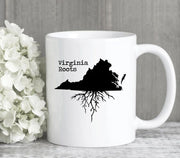 Virginia Mug Virginia Gift Virginia Map Virginia Coffee Mug VA State Mug Virginia State Roots Mug Virginia Roots