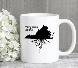 Virginia Mug Virginia Gift Virginia Map Virginia Coffee Mug VA State Mug Virginia State Roots Mug Virginia Roots